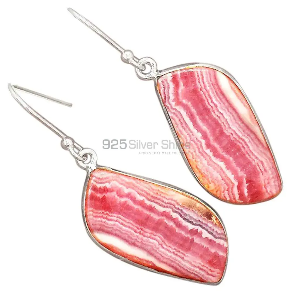 Natural Rhodochrosite Gemstone Earrings In 925 Sterling Silver 925SE2815_2