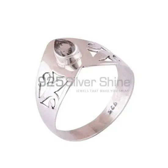 Natural Smoky Quartz Gemstone Rings In Solid 925 Silver 925SR3947_1