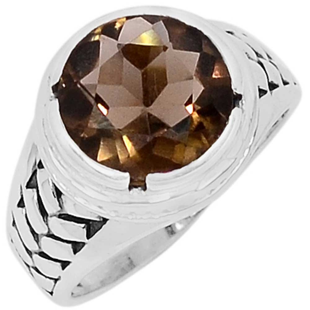 Natural Smoky Quartz Gemstone Rings In 925 Sterling Silver Jewelry 925SR947_0