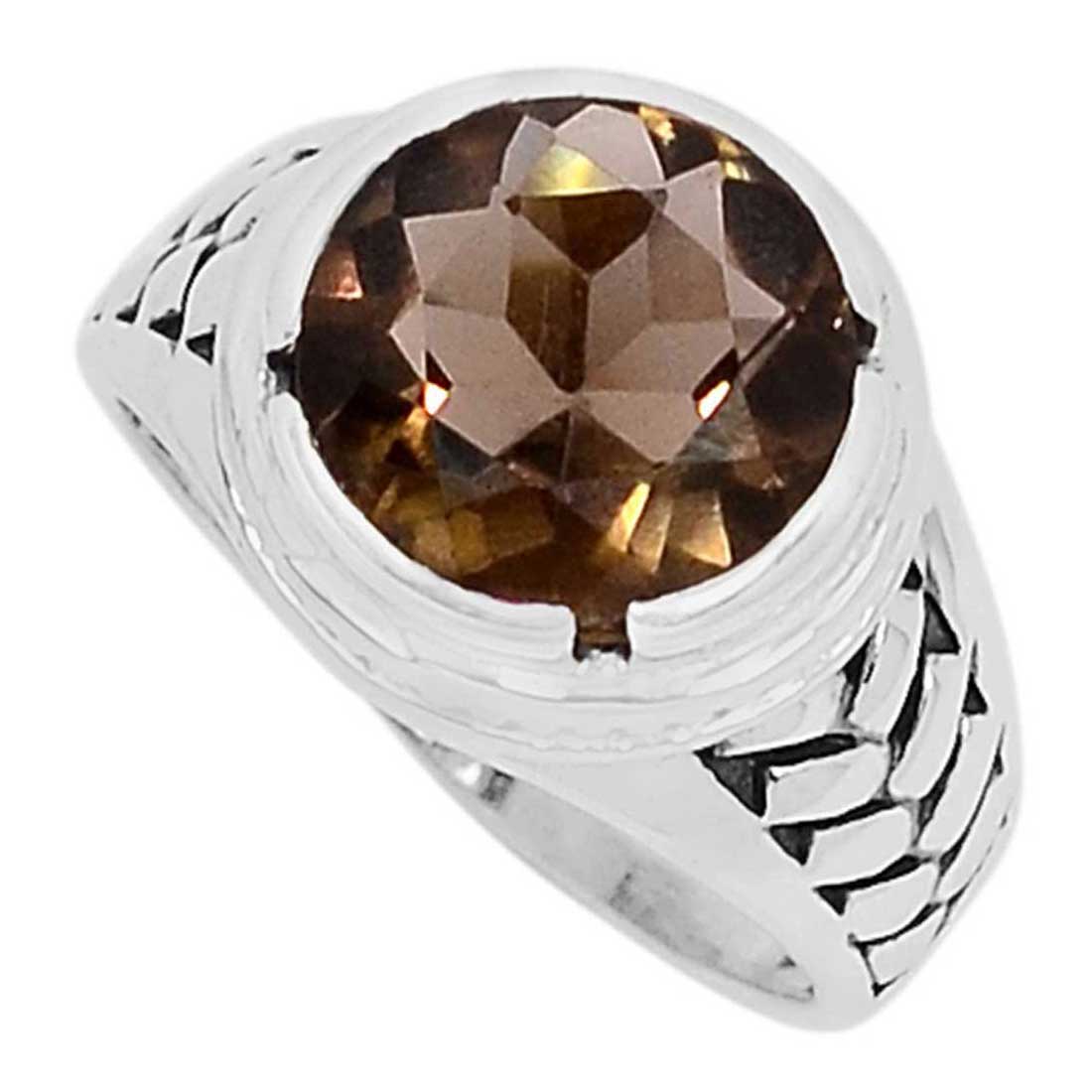 Natural Smoky Quartz Gemstone Rings In 925 Sterling Silver Jewelry 925SR947_1