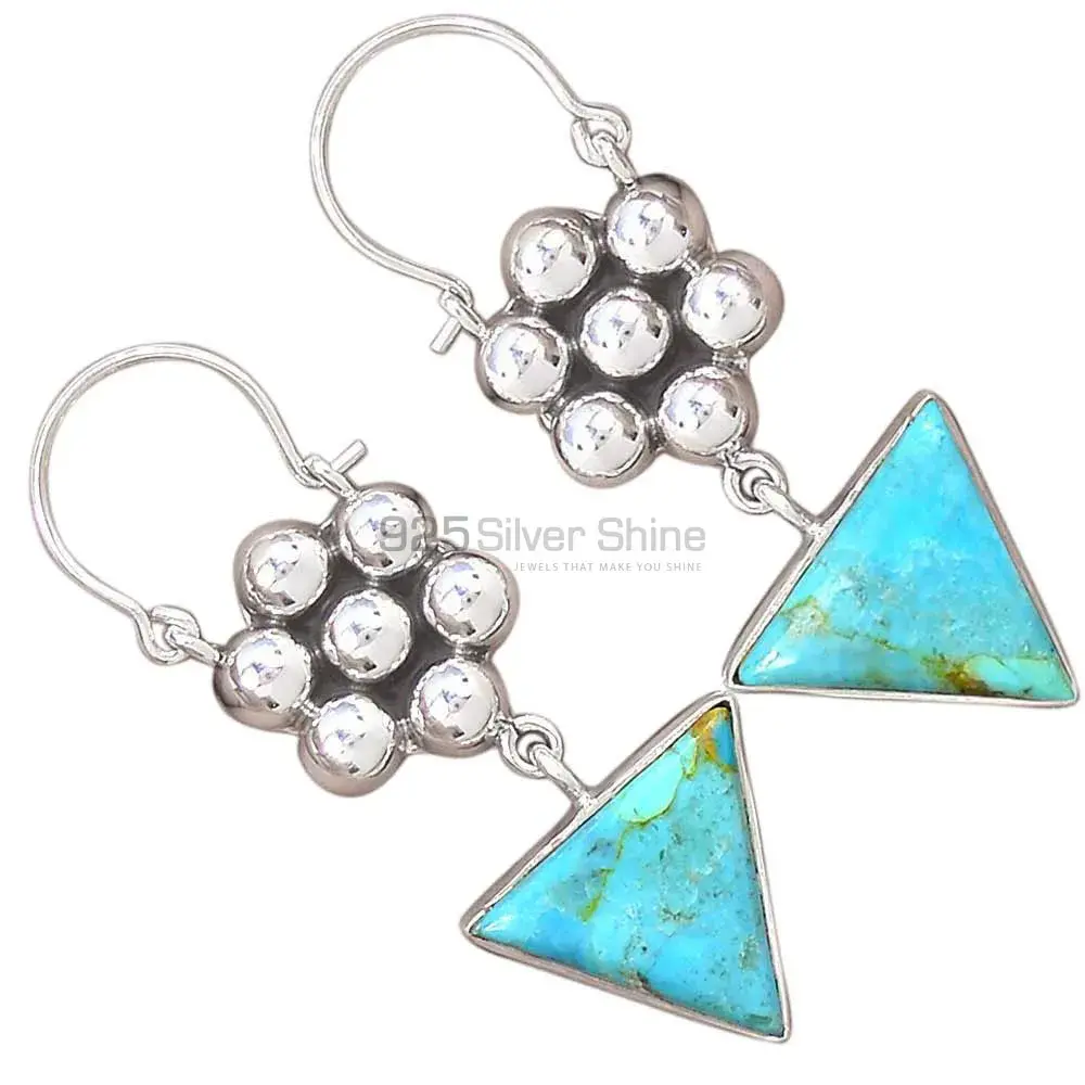 Natural Turquoise Gemstone Earrings In 925 Sterling Silver Jewelry 925SE3082_1