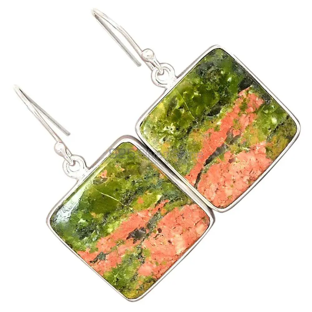 Natural Unakite Gemstone Earrings In 925 Sterling Silver Jewelry 925SE2600_11