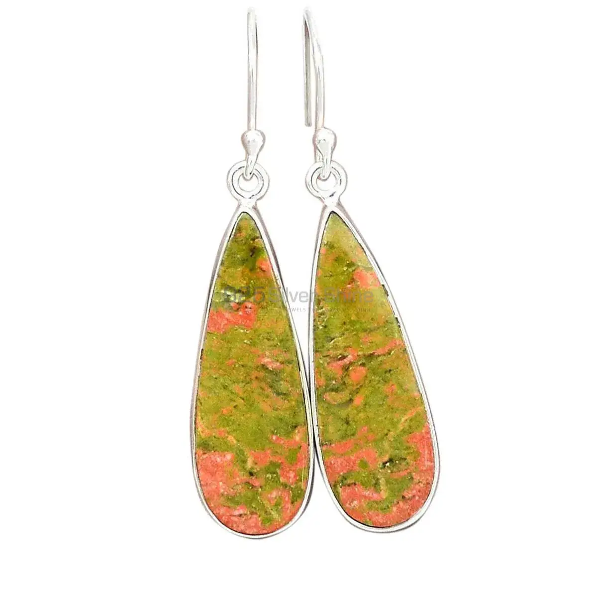 Natural Unakite Gemstone Earrings In 925 Sterling Silver Jewelry 925SE2600_12