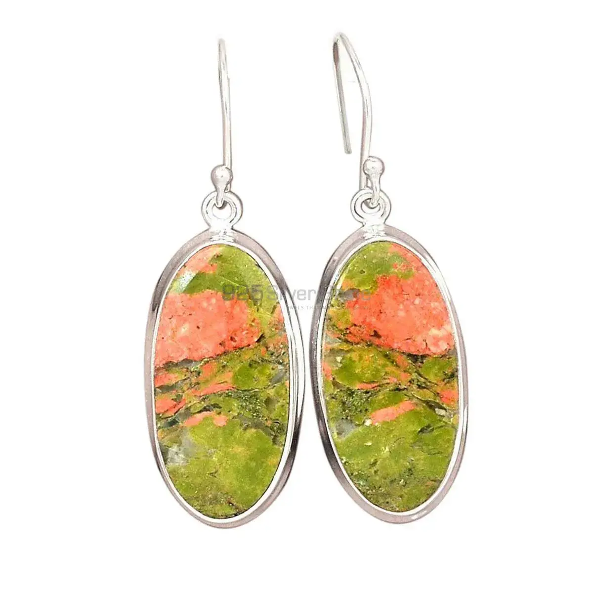 Natural Unakite Gemstone Earrings In 925 Sterling Silver Jewelry 925SE2600_5
