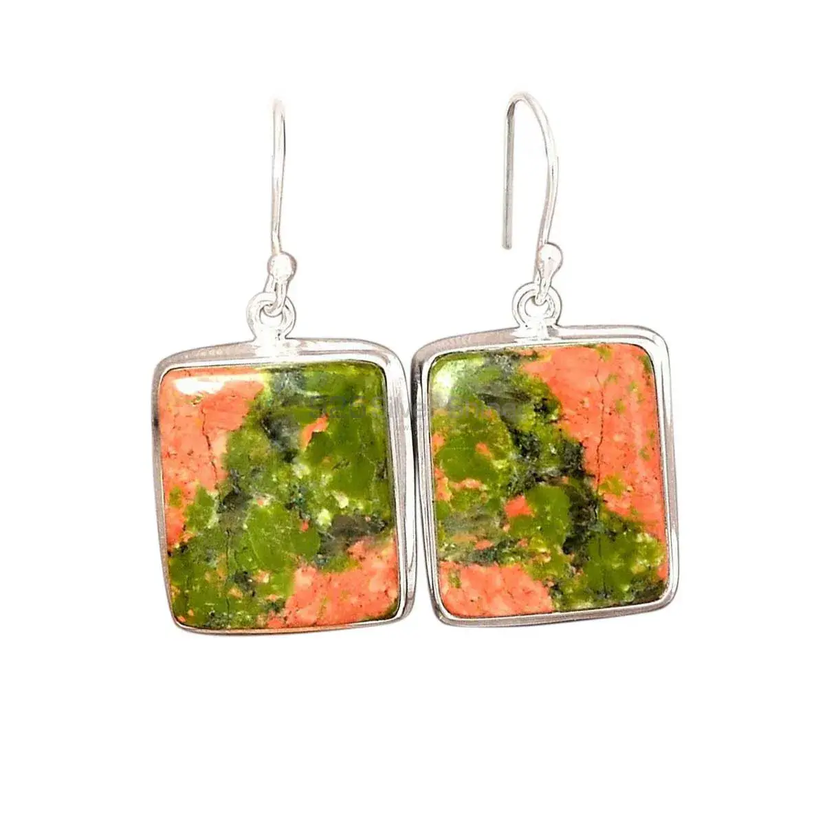 Natural Unakite Gemstone Earrings In 925 Sterling Silver Jewelry 925SE2600_7