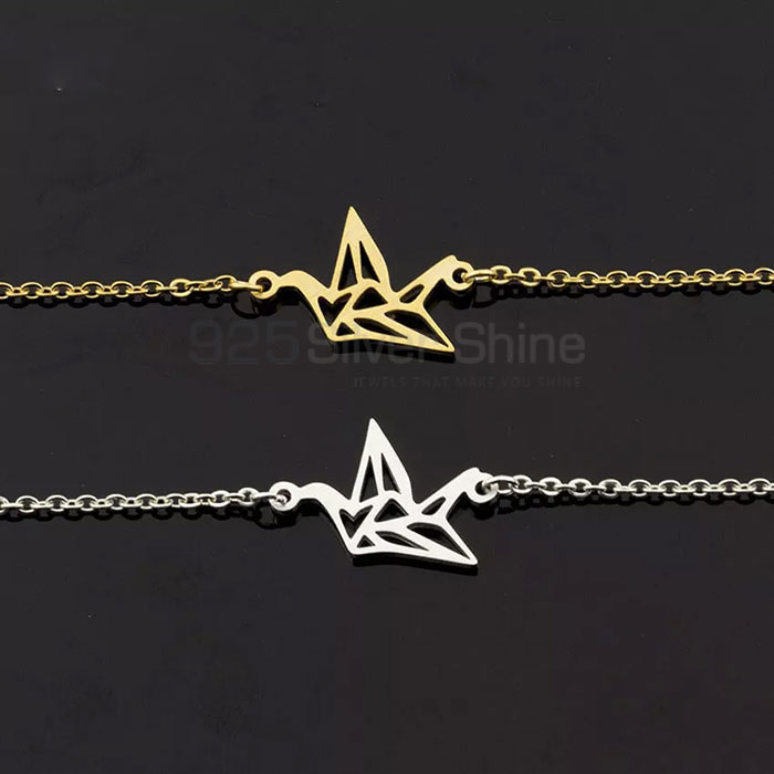 Origami Crane Bracelet, Stunning Animal Minimalist Bracelet In 925 Sterling Silver AMB25_0