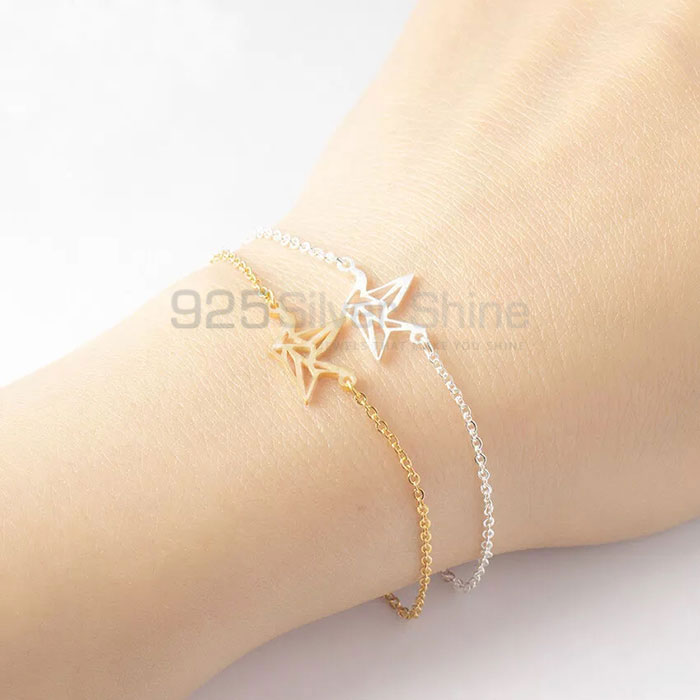 Origami Crane Bracelet, Stunning Animal Minimalist Bracelet In 925 Sterling Silver AMB25_1