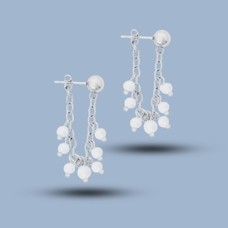 Pearl Chain Drop 925 Sterling Silver Dainty Boho Jewelry 925She266_0