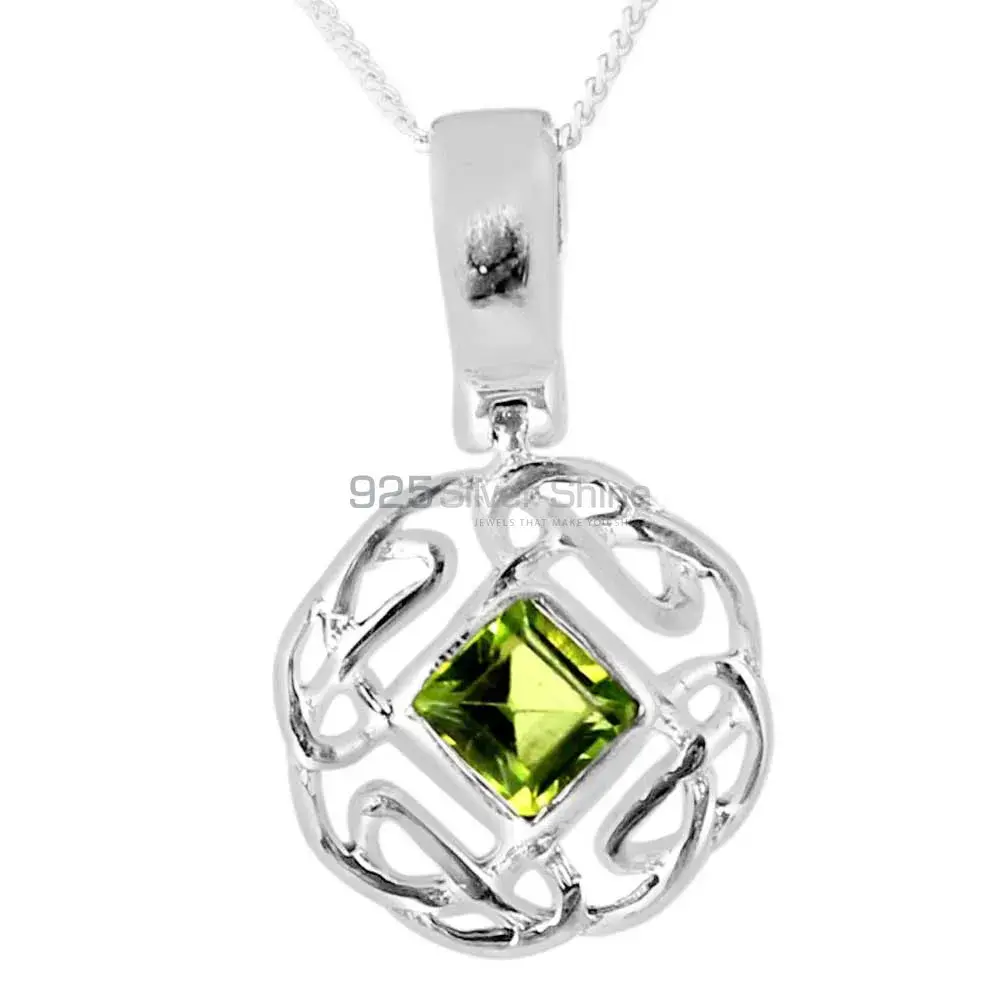 Peridot Gemstone Pendants In 925 Fine Silver Jewelry 925SP257-3_0