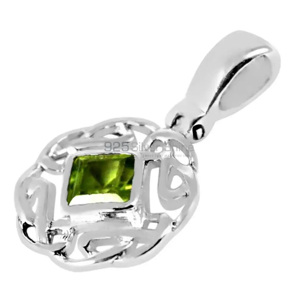 Peridot Gemstone Pendants In 925 Fine Silver Jewelry 925SP257-3_1