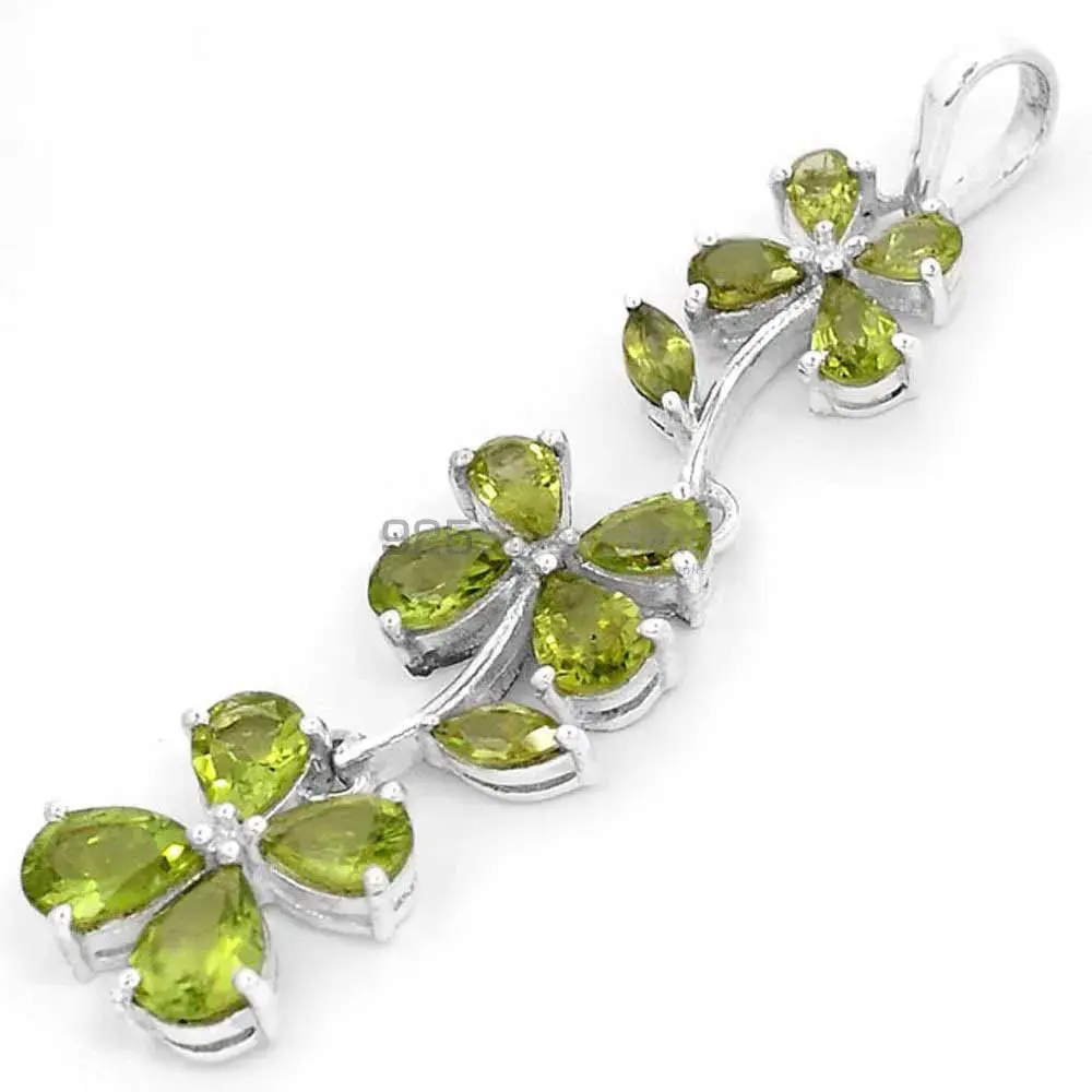 Peridot Gemstone Pendants In Solid Sterling Silver Jewelry 925SSP329-2_1