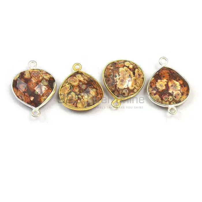 Pieces Jasper Heart Gemstone Double Bail Bezel Sterling Silver Gold Vermeil Gemstone Connector 925GC383_3