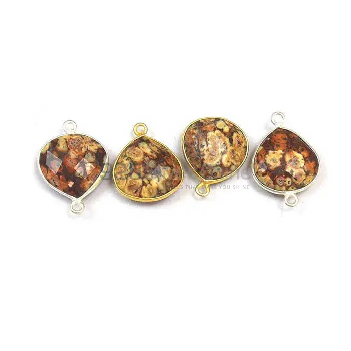 Pieces Jasper Heart Gemstone Double Bail Bezel Sterling Silver Gold Vermeil Gemstone Connector 925GC383_4