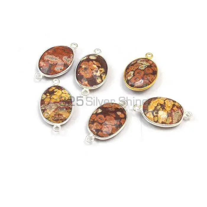 Pieces Jasper Oval Gemstone Double Bail Bezel Sterling Silver Gemstone Connector 925GC386_0