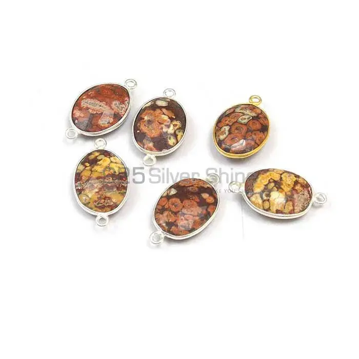 Pieces Jasper Oval Gemstone Double Bail Bezel Sterling Silver Gemstone Connector 925GC386_1