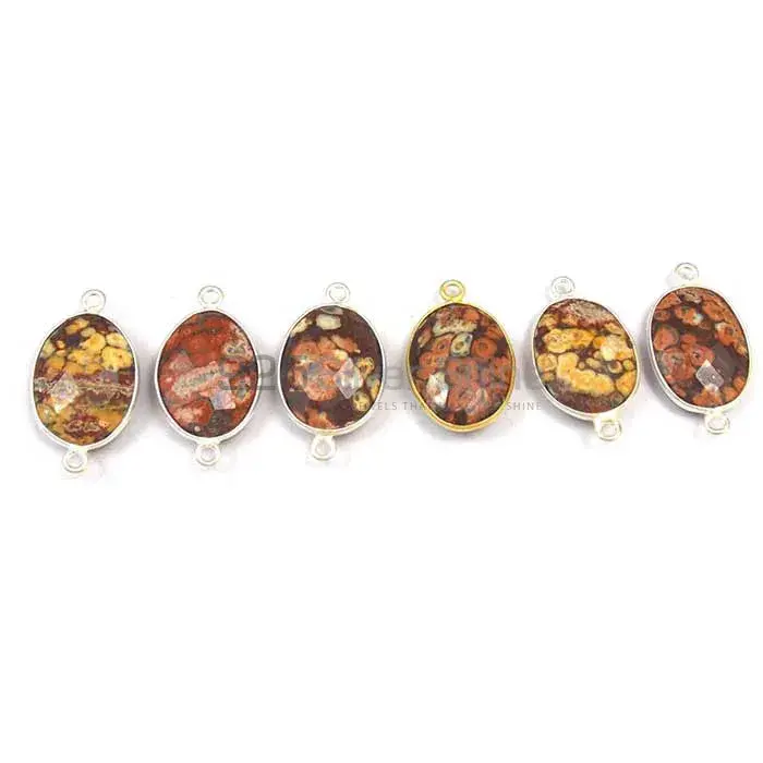 Pieces Jasper Oval Gemstone Double Bail Bezel Sterling Silver Gemstone Connector 925GC386_3
