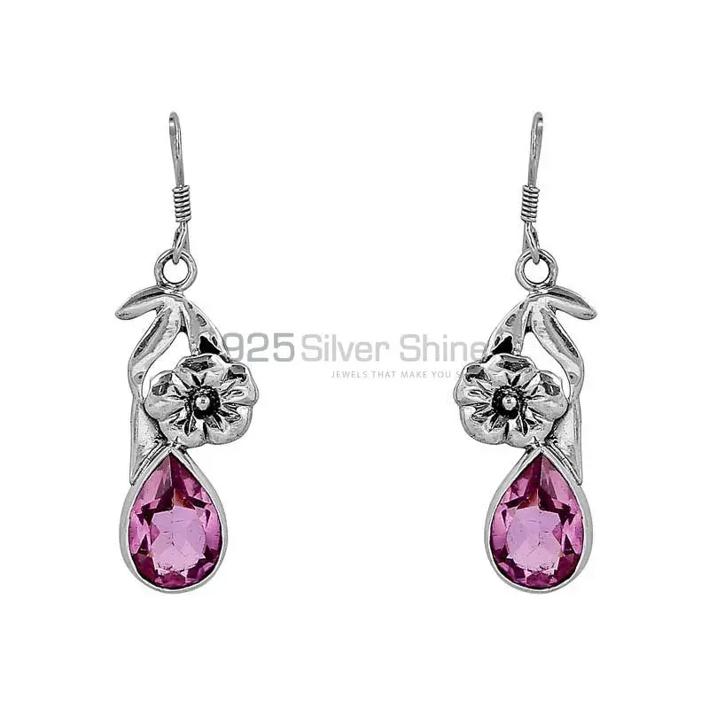 Pink Amethyst Gemstone Earring In 925 Sterling Silver Jewelry 925SE85_2