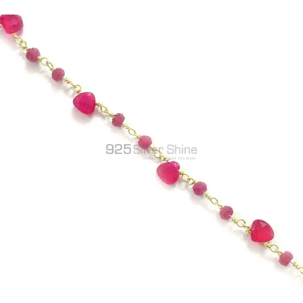 Pink chalcedony Gemstone Rosary Chain. "Wire Wrapped 1 Feet Roll Chain" 925RC216_2