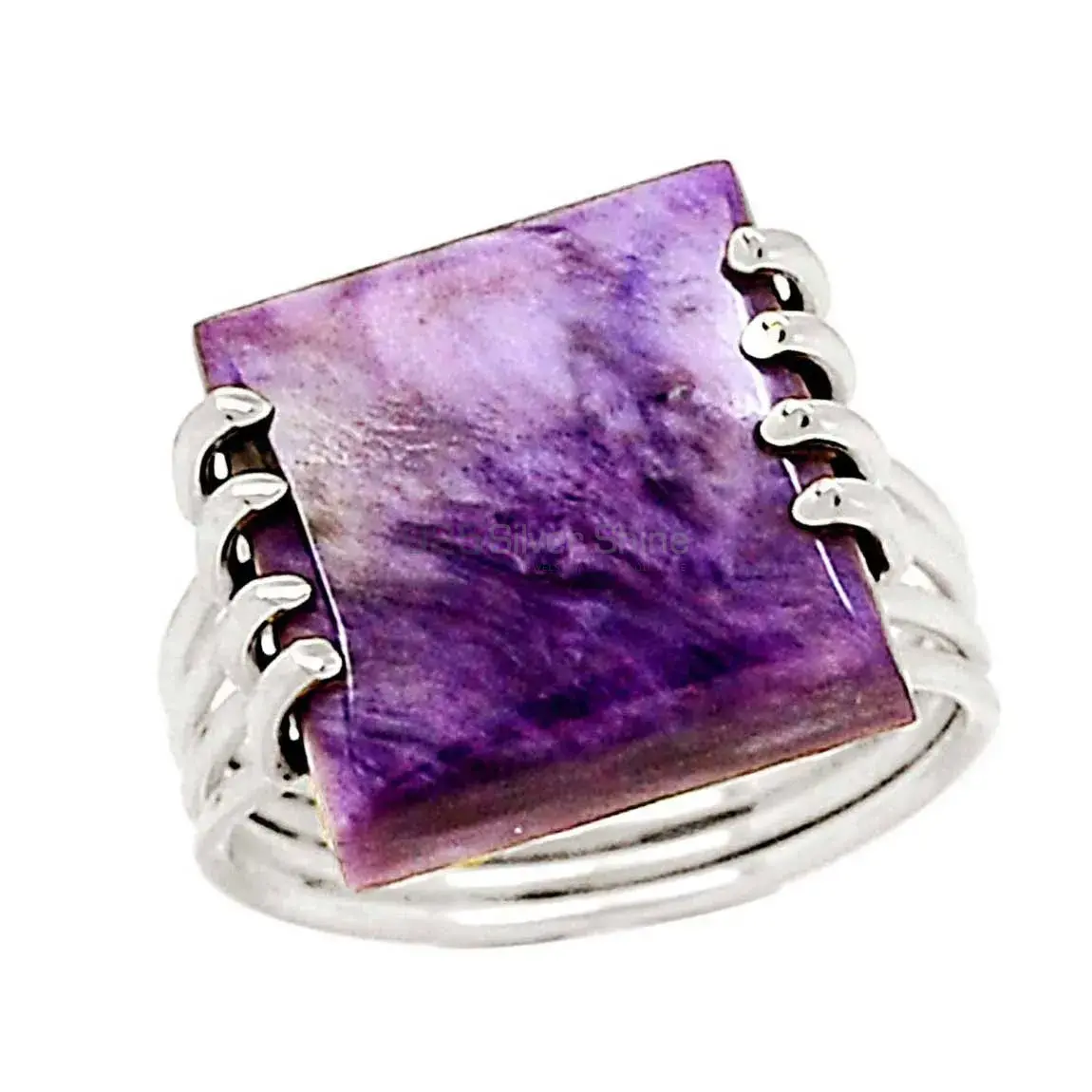 Charoite Gemstone Handmade Ring In Sterling Silver Jewelry 925SR2287_1