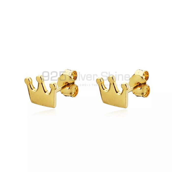 Queen Crown Stud Earrings In 925 Sterling Silver CRME83_0
