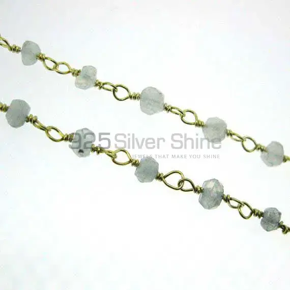 Rainbow moonstone rosary chain. "Wire Wrapped 1 Feet Roll Chain" 925RC239_0