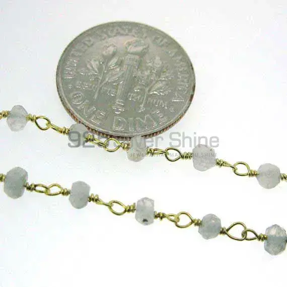 Rainbow moonstone rosary chain. "Wire Wrapped 1 Feet Roll Chain" 925RC239_2