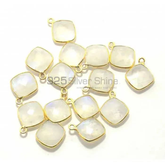 Rainbow Multi Quartz Square Gemstone Single Bail Bezel Sterling Silver Gold Vermeil Connector 925GC206_0