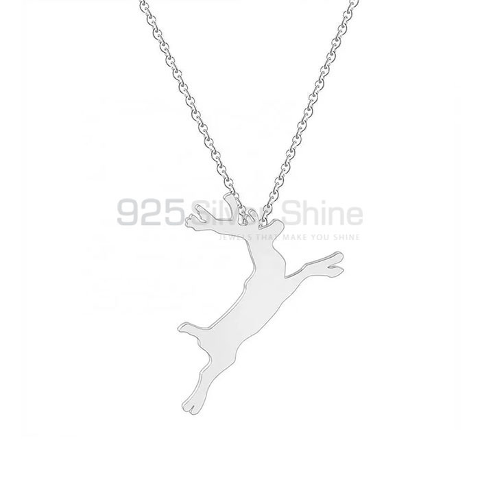 Reindeer Necklace, Animal Minimalist Necklace In 925 Sterling Silver AMN228