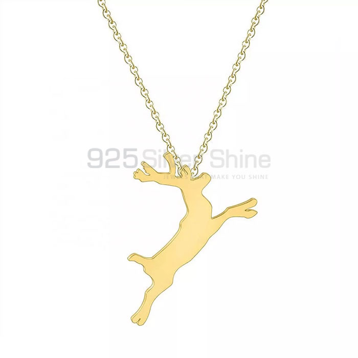 Reindeer Necklace, Animal Minimalist Necklace In 925 Sterling Silver AMN228_0