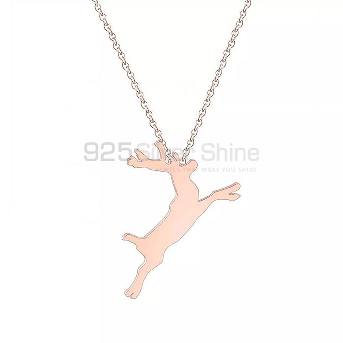 Reindeer Necklace, Animal Minimalist Necklace In 925 Sterling Silver AMN228_1
