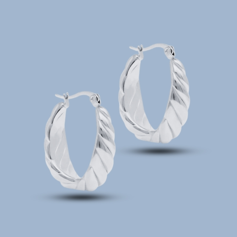 Resin Ribbed 925 Sterling Silver Helix Earring Hoop 925She121_0