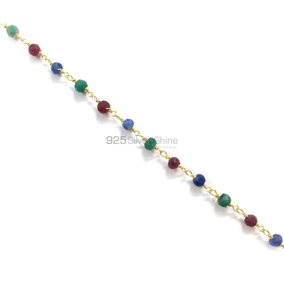 Ruby Zoisite Gemstone Rosary Chain. "Wire Wrapped 1 Feet Roll Chain" 925RC226_1