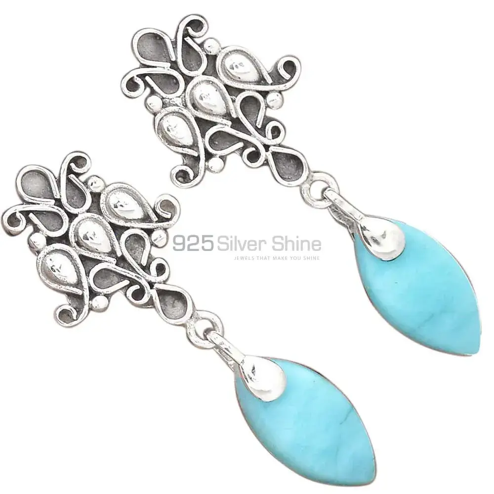 Semi Precious Agate Gemstone Earrings In 925 Sterling Silver Jewelry 925SE2051_2