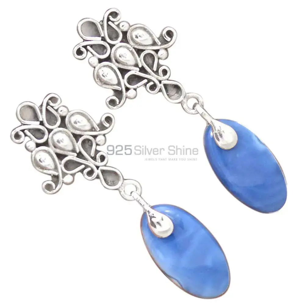 Semi Precious Agate Gemstone Earrings In 925 Sterling Silver Jewelry 925SE2048_2