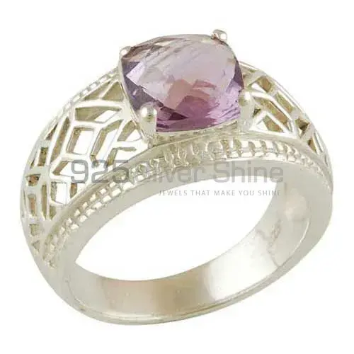 Faceted Amethyst Gemstone Silver Rings 925SR3442_0