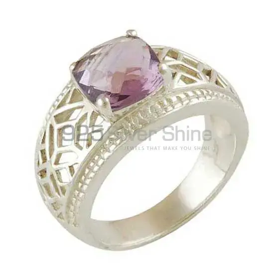 Faceted Amethyst Gemstone Silver Rings 925SR3442_1