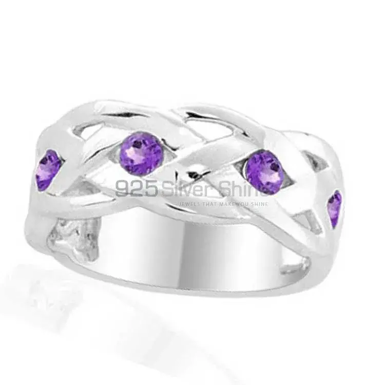 Semi Precious Amethyst Gemstone Rings In Solid 925 Silver 925SR1993_1