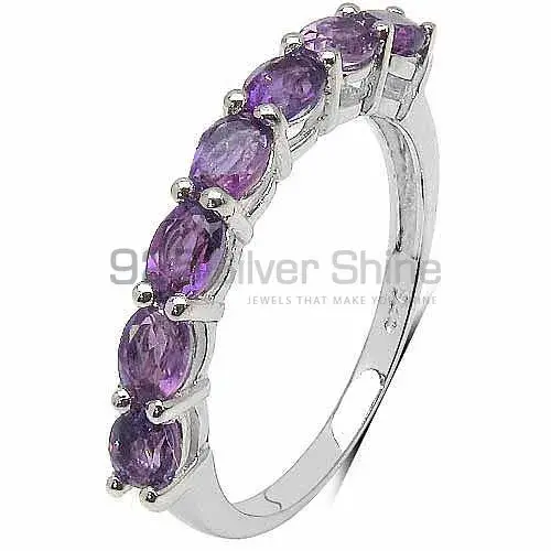 Semi Precious Amethyst Gemstone Rings In Solid 925 Silver 925SR3281_1