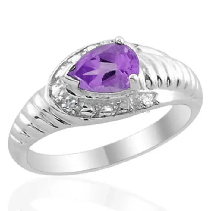 Amethyst Birthstone Silver Rings Jewelry 925SR2014_0