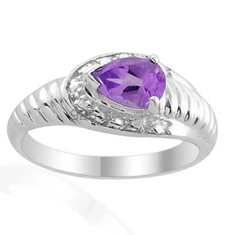 Amethyst Birthstone Silver Rings Jewelry 925SR2014_1
