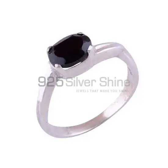 Semi Precious Black Onyx Gemstone Rings In 925 Sterling Silver 925SR3436_1