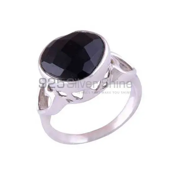 Semi Precious Black Onyx Gemstone Rings In Fine 925 Sterling Silver 925SR3521_1