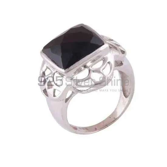 Semi Precious Black Onyx Gemstone Rings In Solid 925 Silver 925SR3518_1