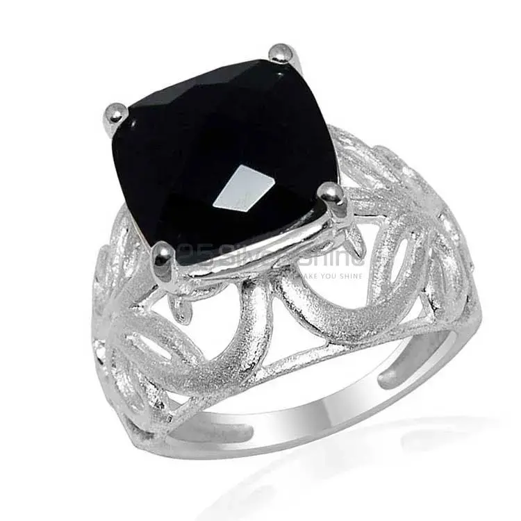 Semi Precious Black Onyx Gemstone Rings In 925 Sterling Silver Jewelry 925SR1631_1