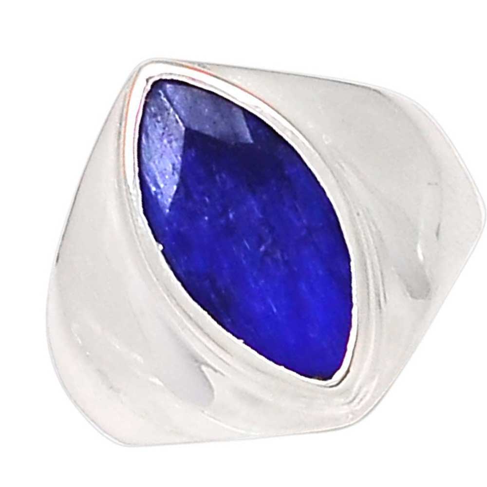 Semi Precious Blue Sapphire Gemstone Rings In Fine 925 Sterling Silver 925SR1009_1