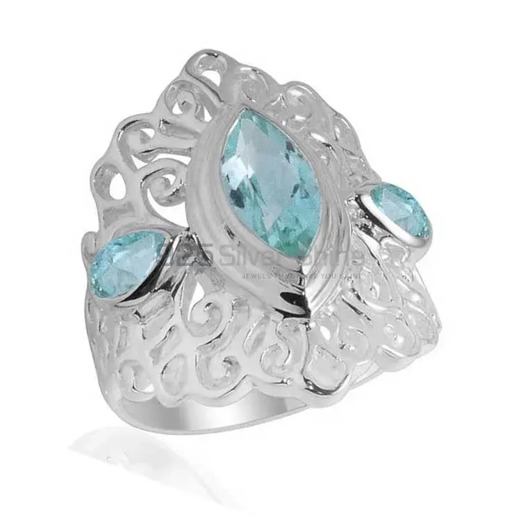 Semi Precious Blue Topaz Gemstone Rings In 925 Sterling Silver Jewelry 925SR2099_1