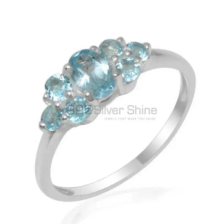 Semi Precious Blue Topaz Gemstone Rings In Fine 925 Sterling Silver 925SR1771_1