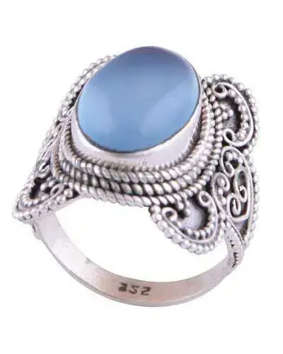 Semi Precious Chalcedony Gemstone Rings In 925 Sterling Silver 925SR3026_0