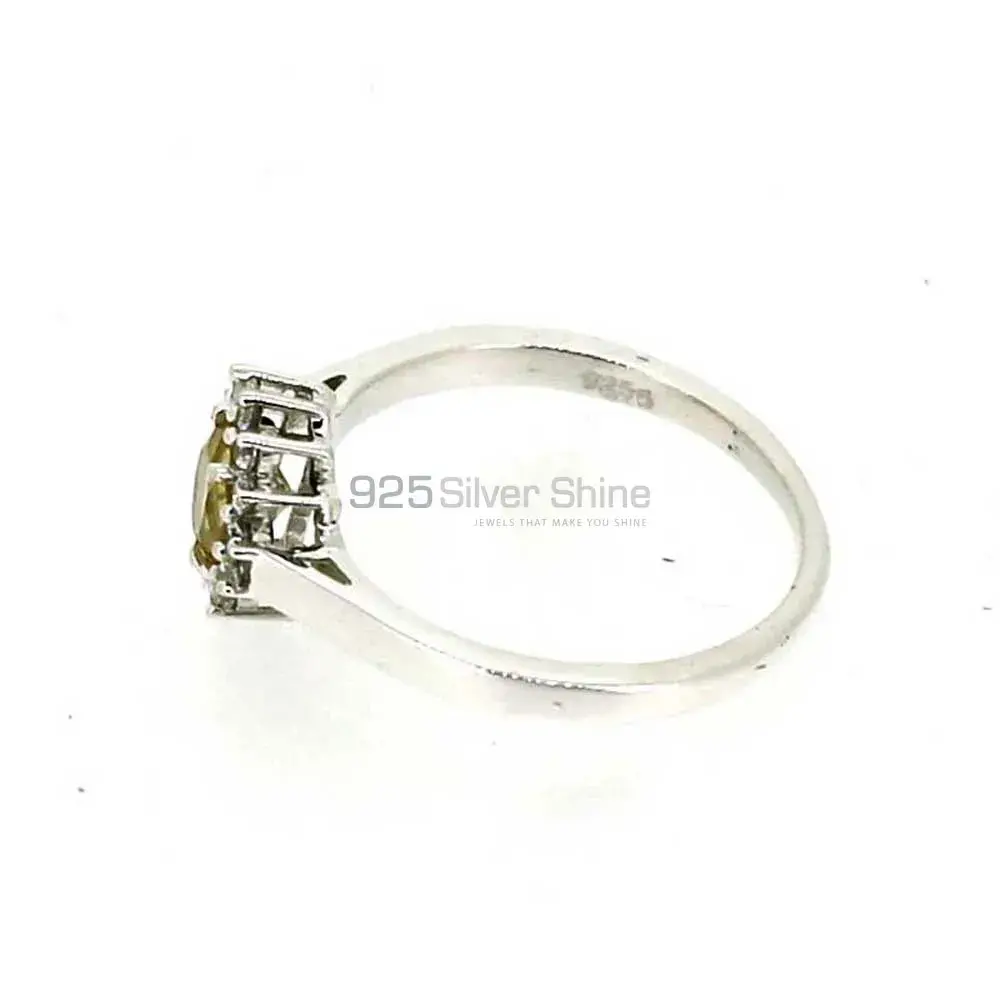 Single Stone Citrine Gemstone Silver Rings 925SR050-3_2