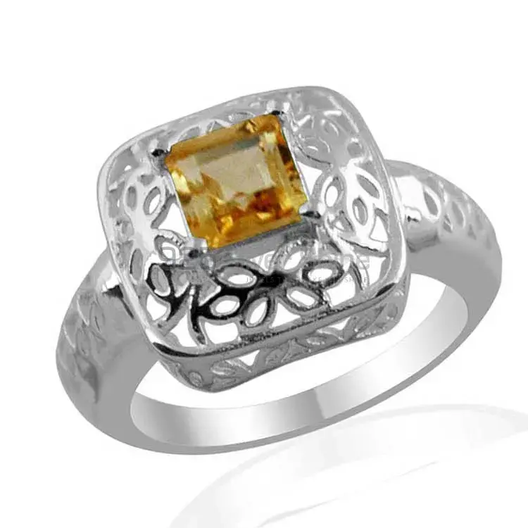 Filigree Design Sterling Silver Citrine Birthstone Rings 925SR1370_1